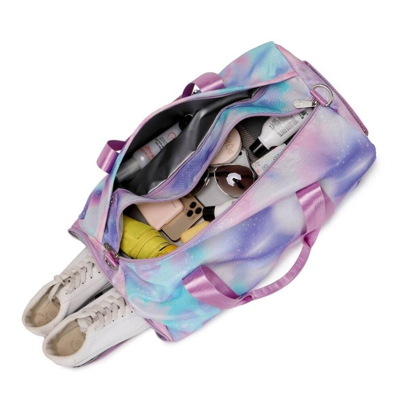 Galaxy Women Duffle Bag Gym Bag Weekend, Travel & Overnight Bags Glitter Purple