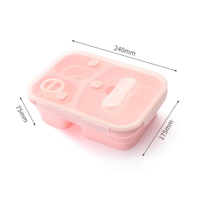 Eco silicone collapsible bento style lunchboxes