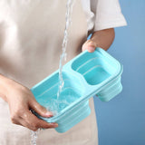 Eco silicone collapsible bento style lunchboxes