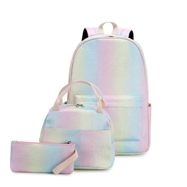 Glitter rainbow girls school bags and backpacks