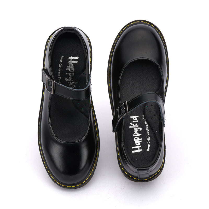 leather Velcro mary jane school shoes for girls
