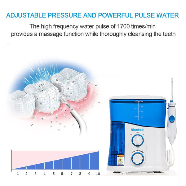 Water Flosser Professional Dental Oral Irrigator-Household Dental Jet Spa Kits with UV Sterilization and 7 Tips
