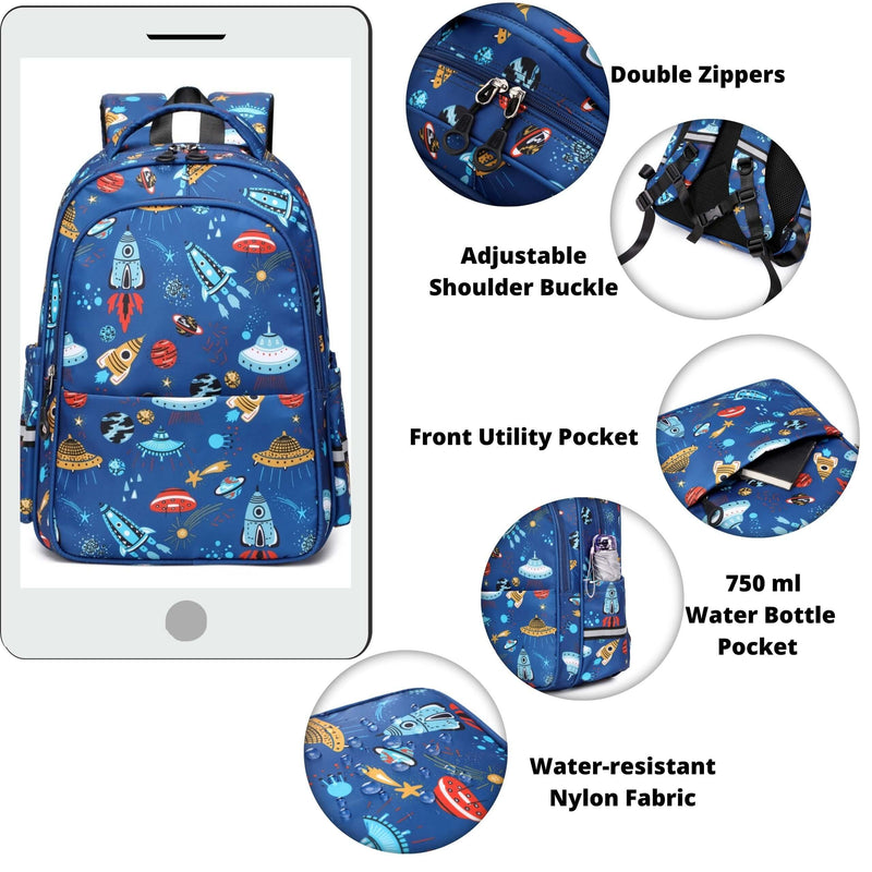 Kids Backpack Spaceship Blue