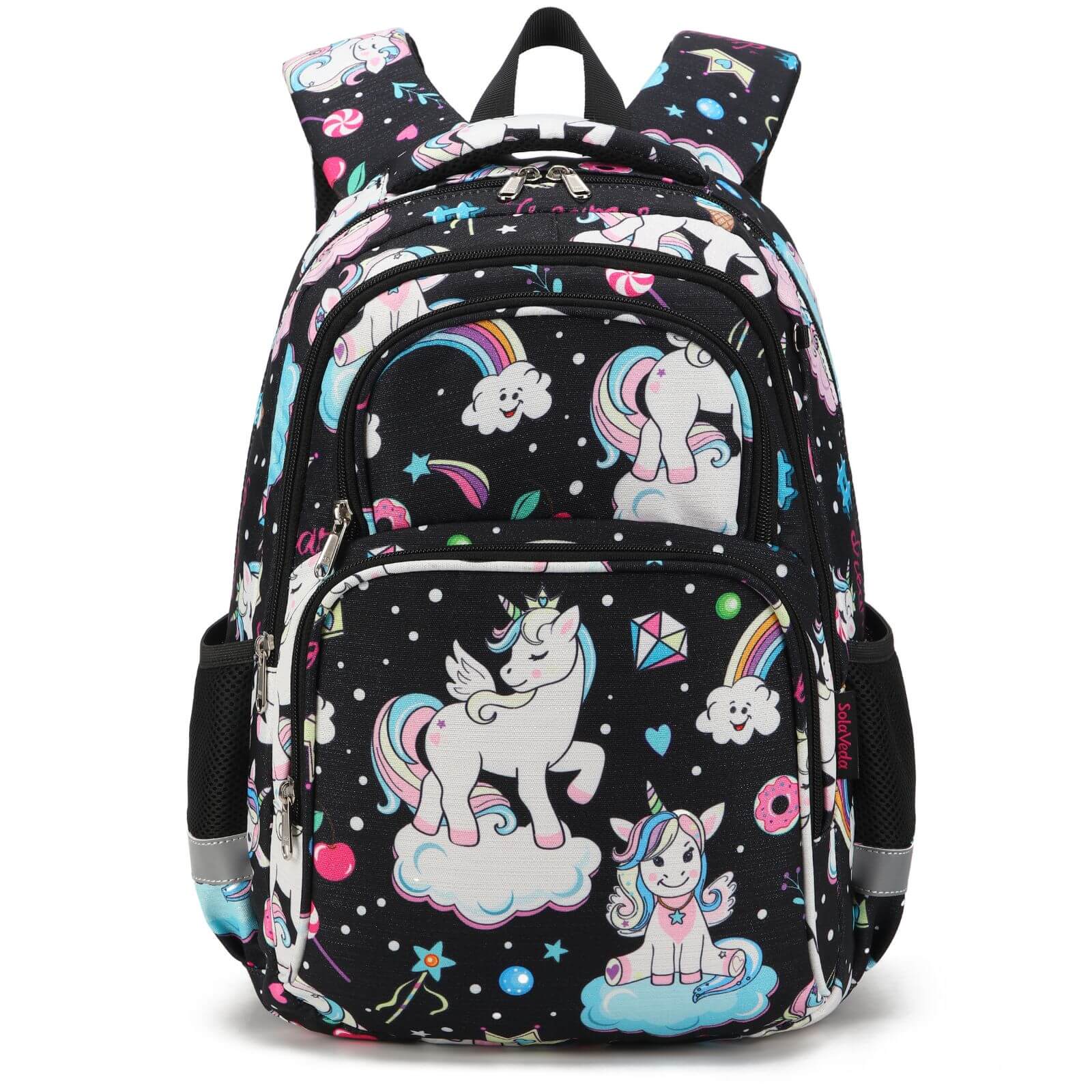 Black Rainbow Unicorn Backpack Kids School Bags NZ for Girls Happy Kid