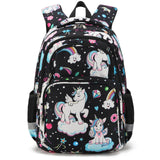 Black Rainbow Unicorn Backpack Set