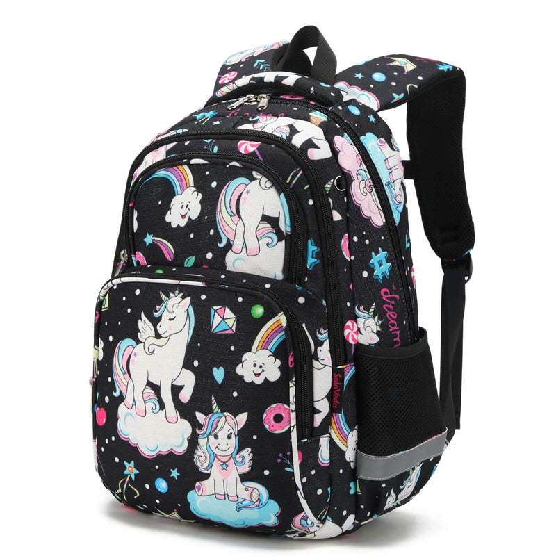 Black Rainbow Unicorn Backpack Set