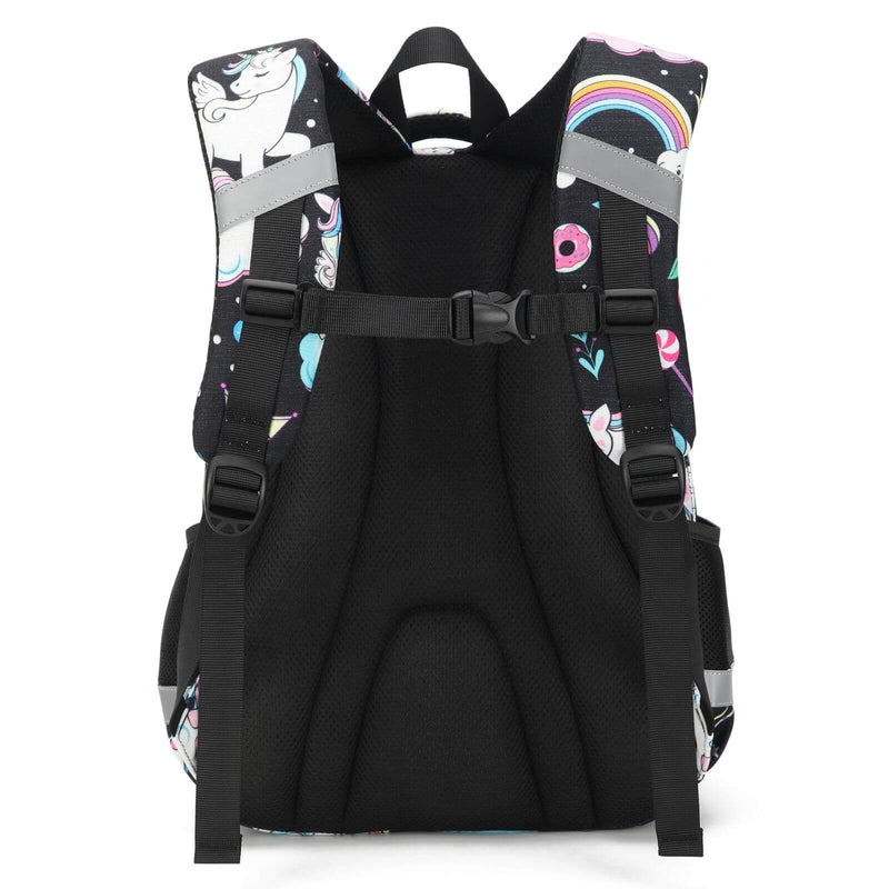 Black Rainbow Unicorn Backpack Set