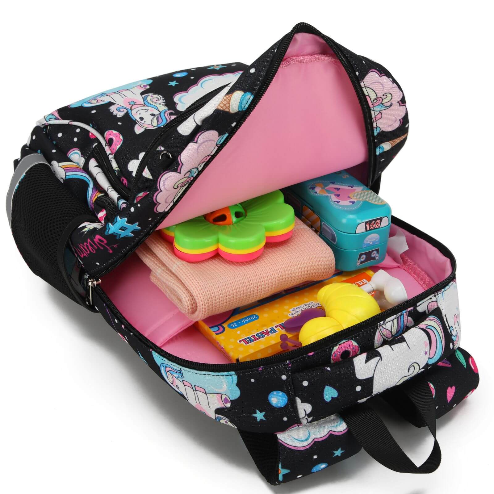 School Bags for Girls & Black Unicorn Kids Backpack NZ | Happy Kid