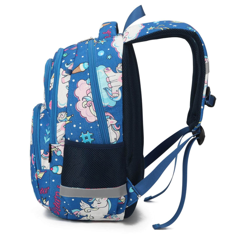 Blue Rainbow Unicorn Backpack Set