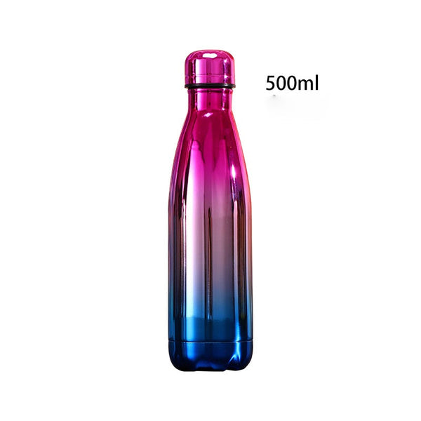 Stainless Steel Insulated Drink Bottles Water bottles 500ml Purple Grades into Silver & Blue